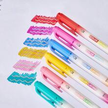 12pcs Colorful Highlighter Pens, Double-Ended Dual-Color, Suitable For Students Marking, Highlighting, 24 Colors
