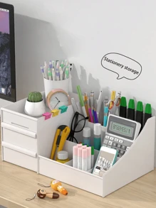 1pc Cosmetic Storage Box, Waterproof Dust-Proof Jewelry Storage Box, Suitable For Vanity Table, Dressing Table, Cosmetic, Nail Polish, Lipstick, Eyeshadow Brush, Makeup Foundation, Essence, Lotion, Holiday Gift, Birthday, Wedding, Desk, Shelf, Living Room Decor, Travel Accessories, Gift Bag, For Mom, Dad, Man, Friend