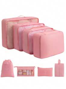 Bộ 8 khối đựng quần áo xương cá dày chống thấm nước, túi đựng đồ du lịch cho mẹ và bé - Be - Xem 3