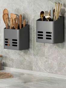 2件/1件壁挂式浴室收纳架，带剃须刀和牙刷架、化妆品收纳架、大容量浴室挂架、塑料浴室托盘、化妆刷架，浴室、宿舍浴室配件 - 彩色 - 查看 10