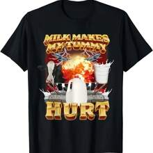 Milk Makes My Tummy Hurt  Meme For Men Women T-Shirt, Size S-5XL - màu đen - Xem 1