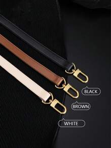 1 件 PU 短包带，便携包配件 DIY 替换肩带，黑白棕色麻将包带 - 棕色 - 查看 2