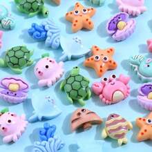 20/60/100pcs Cute Mini Ocean Series Resin Charms, Mixed Seahorse, Octopus, Crab, Turtle, Starfish Decorative Resin Patches For Jewelry Making - Multicolor - View 12