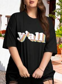 Y'all Texas Oversize Women T-Shirt For Plus Size Ladies Country Happy Southern Saying