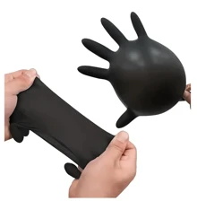 Nitrile Disposable Gloves-Latex Free, Non Rubber Gloves For Cleaning, Cooking, Food Prepping, Professional Protective Gloves(Black/5 Mil/100-Ct Box)