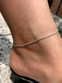 1 件 20+5 厘米不锈钢蛇链脚链，可调节链式脚踝首饰，适合女士 - 1039腳鍊 - 查看 2