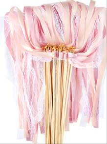 10 pièces/20 pièces Baguette magique de fée avec ruban en dentelle et clochette dorée, avec trois couches de ruban en dentelle et clochette dorée. Bâton de ruban pour cadeau de fête, décoration de mariage baguette magique de fée, convient pour le mariage, la fête d'anniversaire, la décoration de cérémonie.