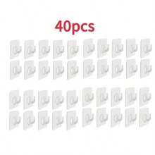 5/10/20Pcs Self-Adhesive Hook Transparent Door Wall Hook Child Heavy Load Rack Kitchen Bathroom Towel Key Rack Sticky Hook - 30 piezas - Ver 8