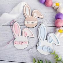 1 pièce Étiquettes de panier de Pâques, étiquette personnalisée de panier de Pâques, étiquette de panier de Pâques personnalisée, étiquettes avec noms de lapin, oreilles de lapin pastel, décoration de Pâques, étiquette de Pâques, multifonctionnelle, anti-moisissure, ornementale, réutilisable, raffinée, élégante, de haute qualité, mignonne, moderne, personnalisée, unique, idéale comme cadeau pour lui, idéale comme cadeau pour elle, pour elle, petit ami, petite amie, papa, maman, famille, amis, fils, fille, enfants, cuisine, salle à manger, chambre, bureau, salon, maison, jardin, salle de thé
