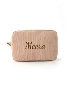 1 Piece Of Makeup Storage Tool Women'S Simple Solid Color Corduroy Large Capacity Makeup Bag Including Portable Hand-Held Toiletry Bag Suitable For Women, College Students, High School Students, Outdoor Travel, Vacation, Makeup Bag Storage, School Dormitory Bathroom Essential, Exclusive Customized Gift - Multicolor - View 6