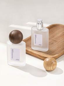 1 件 30 毫升简约可再填充香水瓶，玻璃材质，带木质瓶盖，雾化器喷雾器，非常适合定制香水 - 黃色 - 查看 2