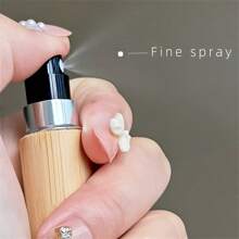 2pcs Luxury Bamboo Perfume Atomizer - Refillable Portable Spray Bottles, 0.17oz/0.27oz, Pocket-Sized Fragrance Dispenser With Transparent Window, Bottom Filling Design For Travel & Outdoor Use