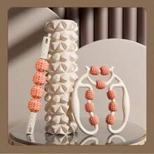 EVA Foam Roller And Handheld Massage Ball - Muscle Relaxation Yoga Set, Hollow Design, Fitness Roller Kit, Foam Yoga Roller, Fitness Roller, Yoga Roller, Massage Equipment, Fitness Massage Roller, Hollow EVA Spiky Massage Ball, Foam Roller For Fitness, Yoga & Fascia Massage Tools, Weight Loss Equipment