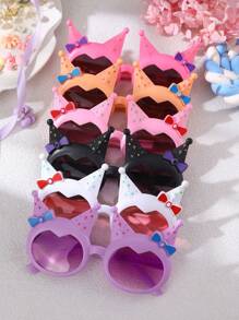 1 Pc Girls Princess Bowknot Fashion Glasses, Fashion Kids Eyewear For Runway Show, Spring Travel, Cross-Border