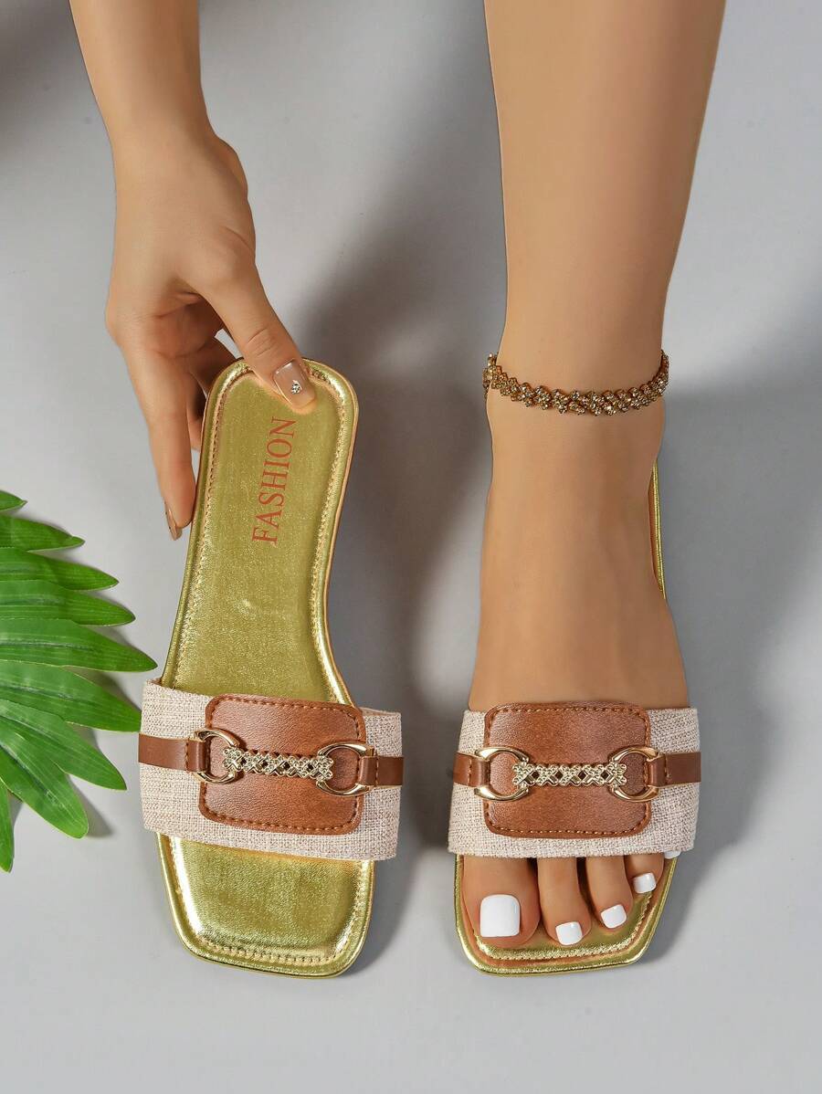 Dép xỏ ngón đế mềm nhẹ, đơn giản, thanh lịch, thoải mái, màu vàng, kiểu dáng Bohemian, chống trượt, kháng khuẩn, chống mùi, đế bằng hở ngón, thích hợp cho mùa hè ngoài trời, du lịch, nghỉ mát, đám cưới, tiệc tùng, đi dép lê và giày trong nhà - Vàng - Xem 1