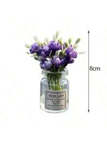 2pcs Cute Rabbit Ornament Flower Vase Decor For Car Interior