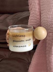 Vintage French Glass Cup With Cute Wooden Handle, Żaroodporne szkło, Kubek na mleko, Kubek do latte, Kubek na płatki śniadaniowe