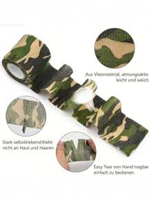 3pcs Multi-Purpose Self-Adhesive Waterproof Camouflage Stickers, Bicycle Anti-Scratch Tape, Multi-Purpose Waterproof Camouflage Tape, Reusable Self-Adhesive Elastic Wrap Bandage, Suitable For Outdoor Gear, Fitness Protection, Outdoor Sports Tools Wrapping