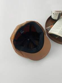 1 件装轻质透气复古快干贝雷帽，适合春夏街头穿着，适合小脸，带檐艺术家画家帽，大头尺寸，防晒，报童帽