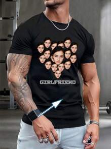 Customization Personalized Men's Comfortable Casual Loose Fit T-Shirt ,Add Your Face ( Gift, Family Gathering,Anniversary Gifts, Birthday Gift For Dad Mama, Gift For Boyfriend/Him/Dad/Husband,Girlfriend/She/Mom/Wife Gift)) Custom Fun T Shirt