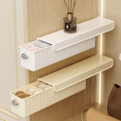 1pc Plastic Underwear Socks Storage Box, Wall-Mounted 3-In-1 Hanging Organizer For Intimate Clothes