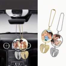 1pc Customized Double-Sided Angel Wings Metal Car Pendant - Multicolor - View 8