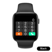 Montre intelligente avec bracelet en silicone pour adolescents, écran tactile TFT HD de 1,44", prévisions météorologiques, suivi multisports, alarme, affichage de la date, lecteur de musique, rappel d'appel téléphonique, compatible avec Android et IOS, convient pour les cadeaux, l'école, le sport, la fête