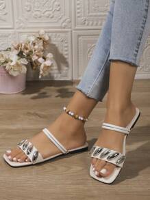 Summer Fashion Cool Comfortable Outdoor Girls Flat Sandals - Beige - View 2