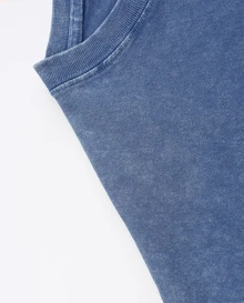 Leave A Sweet Lingguo Letter Pattern Printed High-Quality Washed T-Shirt, Fashionable And Versatile, Round Neck T-Shirt, Men's Outdoor Clothing. - 寶藍色 - 查看 4