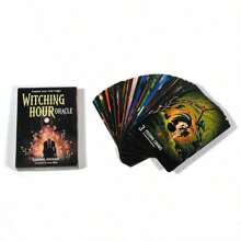 1 pieza Oráculo de "La Hora de las Brujas" Cartas de Tarot para adivinación, juegos de fiesta y reuniones - Negro - Ver 4