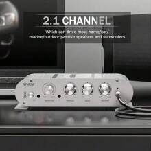 400W Mini Amplifier - 2.1 Channel Home Audio Stereo Hi-Fi System With Subwoofer - Compact Structure, Suitable For Speakers, Computers, TVs, Phones, Cars And Vehicles