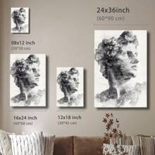 1 Pc, A Black And White Watercolor Painting Of An Ancient Greek Sculpt, Original, Canvas, Wall Art, Living Room Wall Decorations, Bedrooms, Bathrooms, Frame Poster Art Prints, Hanging Paintings, Home Decoration, Festivals. Home D 1