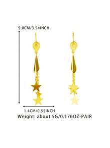 1对推荐 2025“独特”/可爱星星奢华铜微镶嵌耳环/全新星星双流星精致铜，极受欢迎的耳环，适合所有季节女性 - 校园/商务/节日/派对/日常佩戴，斋月节日礼物 - 01 - 查看 6