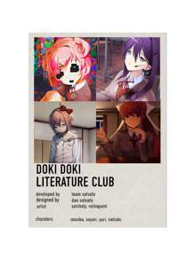 1 件游戏 Dokis D-Dokis 俱乐部海报动漫女孩海报帆布画壁画艺术海报客厅装饰家居装饰画无框 - 彩色 - 查看 47