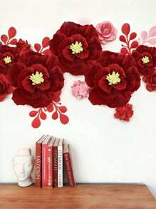 Set de 3 decoraciones de flores artificiales para la pared, DIY para decoración de boda y hogar, flores de papel de color rosa claro para fondo de fiesta, adecuado para decoración de pared y arcos de fiesta de cumpleaños, día de San Valentín, y ambientación de festivales