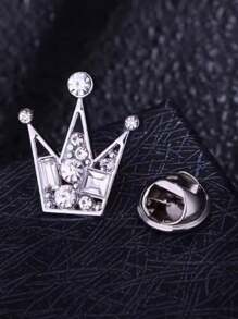 1 件男士西装皇冠形水晶胸针、翻领别针、衬衫夹，与张颂文同款，夏季 - 彩色 - 查看 3