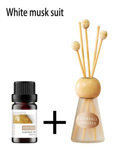 50ml 磨砂瓶木珠手杖和芳香疗法精油套装、家居装饰、节日礼物、室内持久香味