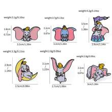 1/6 piezas. Broche de estilo creativo de Disney con diseño de elefante de dibujos animados. Pasador de metal esmaltado como accesorio para ropa, mochila, detalles festivos y joyas.