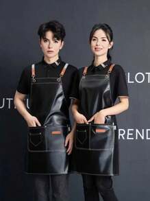 PU防水防油软皮围裙适用于餐饮、厨房、海鲜市场、自助餐厅、超市、工作制服 - 彩色 - 查看 10