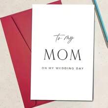 1 张送给妈妈的婚礼卡片，送给父母的感谢卡，送给妈妈的完美纪念礼物，包括信封