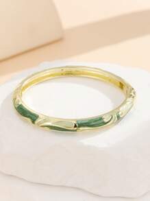 1 件时尚风格镀金几何图案珐琅景泰蓝手链手镯珠宝礼物适合女孩女士