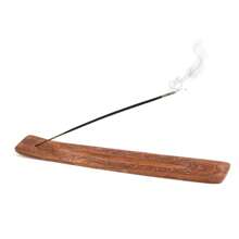 Wood Incense Holder - Carved Wooden Ash Catcher - Hand Stained - 10 Inches Long (Brown), Fragrance, Perfume, Unisex, Long Lasting, Parfum, Scent, Notes, Signature, Luxury, Gift, Collection, Classic, Set, Original - Brown - View 1