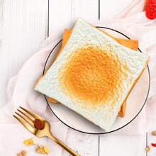 1 pieza Modelo de rebanada de pan artificial realista, Decoración de pan suave de PU, Ornamento para tienda de panadería/repostería, Regalo pequeño