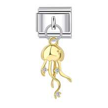 1PC Stainless Steel Italian Module Bracelet Components, With Suitcase, Devil's Eye, Eiffel Tower And Other Pendant , DIY Making Jewelry For Bracelet Necklaces, Can Be Freely Matched With Different Styles