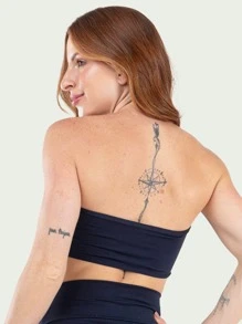 Suplex Women's Fitness Bandeau Top Without Pads - Azul Marino - Ver 3