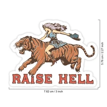 1PC Retro Cowgirl & Tiger Sticker – Vinyl Decal For Bold & Fearless Girl | Waterproof Sticker For Laptops, Water Bottles, Cars & More | Perfect Gift For Wild Spirits