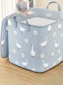 1 pezzo/2 pezzi Borsa portatile per contenere piumoni e coperte di grandi dimensioni, organizer pieghevole a forma di papera per vestiti, perfetto cestino per riporre piumoni, vestiti, giocattoli e altro, ideale per camera da letto, dormitorio, traslochi