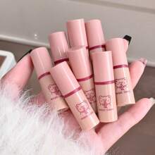 4 件套迷你泰迪熊唇彩套装 - 哑光天鹅绒唇膏，易于涂抹，持久液体唇膏，适合女性和学生 - 四支快樂小熊唇釉 - 查看 8