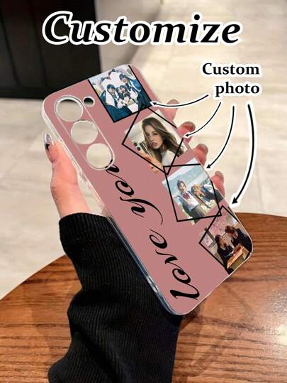 Funda de teléfono transparente perforada con foto, anticaídas, compatible con IPhone, Redmi