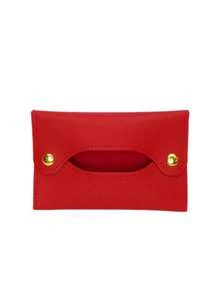 1pc Japan And South Korea Simple PU Leather Drawer Bag Portable Mini Facial Tissue Storage Bag Ins Style Car Tissue Box Back To School Travel Travel High Color Value - Multicolor - View 8